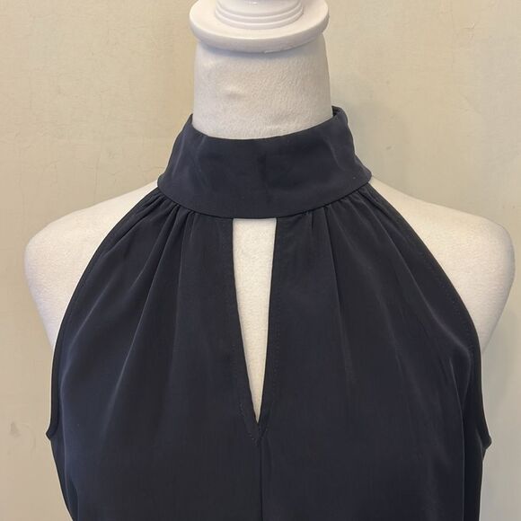 S&D Diya Halter Navy Split Back Blouse Size S New - Picture 3 of 11